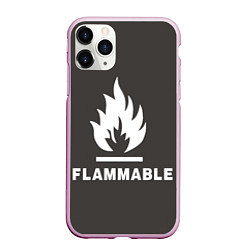 Чехол iPhone 11 Pro матовый Flammable, цвет: 3D-розовый