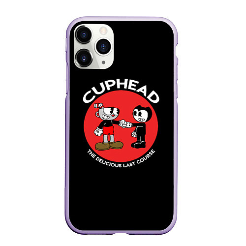 Чехол iPhone 11 Pro матовый Cuphead & Bendy / 3D-Светло-сиреневый – фото 1
