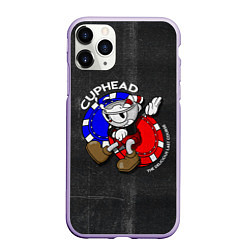 Чехол iPhone 11 Pro матовый Персонаж Cuphead, цвет: 3D-светло-сиреневый