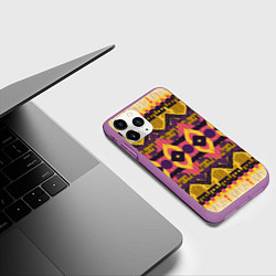 Чехол iPhone 11 Pro матовый Африканский узор орнамент из шерсти Africa Wool Pa, цвет: 3D-фиолетовый — фото 2
