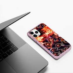 Чехол iPhone 11 Pro матовый Stranger Things Арт, цвет: 3D-розовый — фото 2