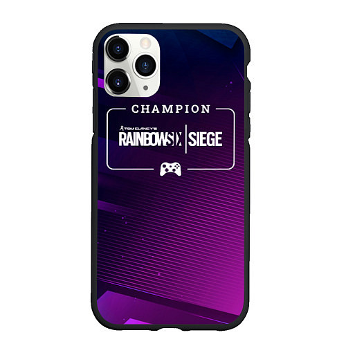 Чехол iPhone 11 Pro матовый Rainbow Six Gaming Champion: рамка с лого и джойст / 3D-Черный – фото 1