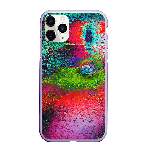 Чехол iPhone 11 Pro матовый Pointillism Art Fashion trend / 3D-Светло-сиреневый – фото 1