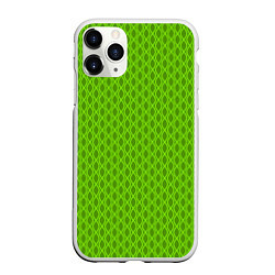 Чехол iPhone 11 Pro матовый Зеленые ячейки текстура