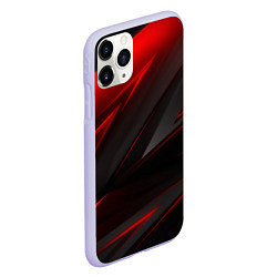 Чехол iPhone 11 Pro матовый Red and Black Geometry, цвет: 3D-светло-сиреневый — фото 2