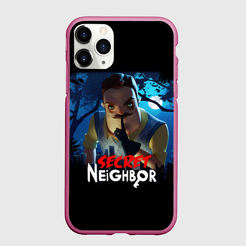Чехол iPhone 11 Pro матовый Secret Neighbor / 3D-Малиновый – фото 1