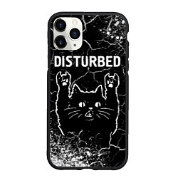 Чехол iPhone 11 Pro матовый Группа Disturbed и Рок Кот, цвет: 3D-черный