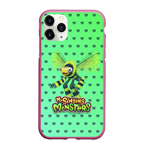 Чехол iPhone 11 Pro матовый My singing Monsters - Жужук / 3D-Малиновый – фото 1