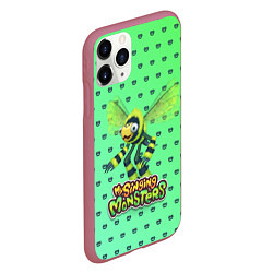 Чехол iPhone 11 Pro матовый My singing Monsters - Жужук, цвет: 3D-малиновый — фото 2