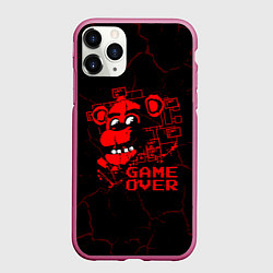 Чехол iPhone 11 Pro матовый Пять ночей с фредди - game over, цвет: 3D-малиновый
