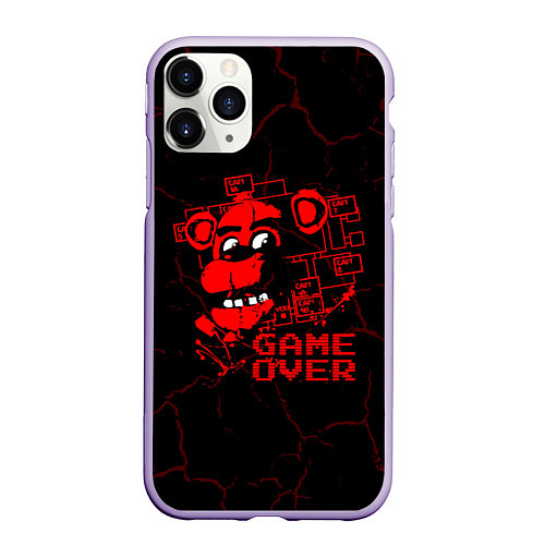 Чехол iPhone 11 Pro матовый Пять ночей с фредди - game over / 3D-Светло-сиреневый – фото 1