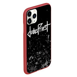 Чехол iPhone 11 Pro матовый Judas Priest брызги, цвет: 3D-красный — фото 2