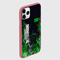 Чехол iPhone 11 Pro матовый Pubg - зелёное пламя, цвет: 3D-малиновый — фото 2