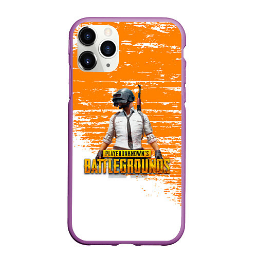 Чехол iPhone 11 Pro матовый Playerunknown battlegrounds краска / 3D-Фиолетовый – фото 1