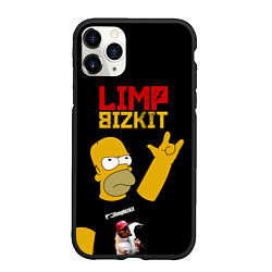 Чехол iPhone 11 Pro матовый Limp Bizkit Симпсоны, цвет: 3D-черный