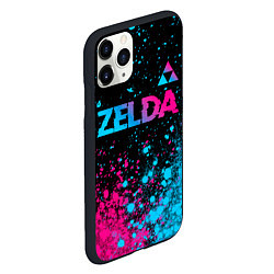 Чехол iPhone 11 Pro матовый Zelda Neon Triforce, цвет: 3D-черный — фото 2