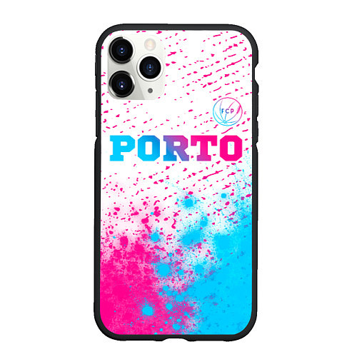 Чехол iPhone 11 Pro матовый Porto Neon Gradient / 3D-Черный – фото 1