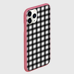 Чехол iPhone 11 Pro матовый Black and white trendy checkered pattern, цвет: 3D-малиновый — фото 2