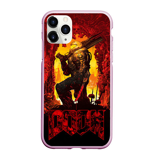 Чехол iPhone 11 Pro матовый Doom slayer - gates / 3D-Розовый – фото 1