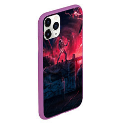 Чехол iPhone 11 Pro матовый Очень странные дела 4: Vecna season, цвет: 3D-фиолетовый — фото 2