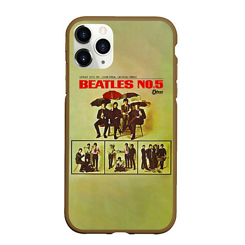 Чехол iPhone 11 Pro матовый Beatles N0 5 / 3D-Коричневый – фото 1