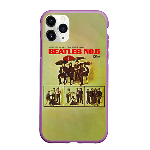 Чехол iPhone 11 Pro матовый Beatles N0 5 / 3D-Фиолетовый – фото 1