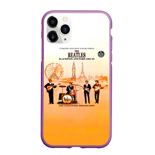 Чехол iPhone 11 Pro матовый The Beatles Blackpool And Paris 1964-65 / 3D-Фиолетовый – фото 1