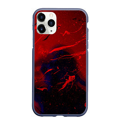 Чехол iPhone 11 Pro матовый Абстрактная краски и фигура - Красный