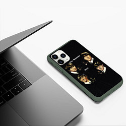 Чехол iPhone 11 Pro матовый The Beatles Boys, цвет: 3D-темно-зеленый — фото 2