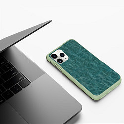 Чехол iPhone 11 Pro матовый Зелёная кожа, цвет: 3D-салатовый — фото 2