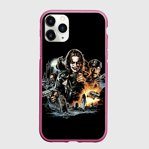 Чехол iPhone 11 Pro матовый Фильм Ворон, Постер The Crow / 3D-Малиновый – фото 1