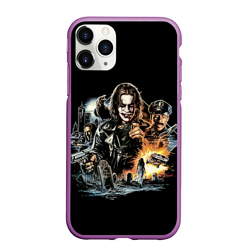 Чехол iPhone 11 Pro матовый Фильм Ворон, Постер The Crow / 3D-Фиолетовый – фото 1