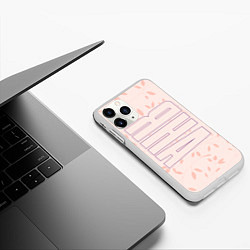 Чехол iPhone 11 Pro матовый Имя Яна по-вертикали с розовым фоном, цвет: 3D-белый — фото 2