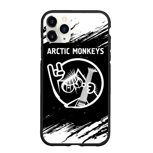 Чехол iPhone 11 Pro матовый Arctic Monkeys - КОТ - Краски / 3D-Черный – фото 1