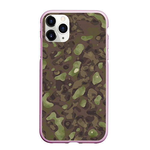 Чехол iPhone 11 Pro матовый Камуфляж Multicam / 3D-Розовый – фото 1