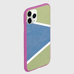 Чехол iPhone 11 Pro матовый Абстрактная геометрическая компиляция - Зелёный, цвет: 3D-фиолетовый — фото 2