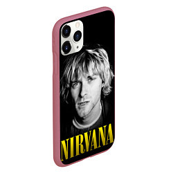 Чехол iPhone 11 Pro матовый Nirvana - Kurt Donald Cobain, цвет: 3D-малиновый — фото 2