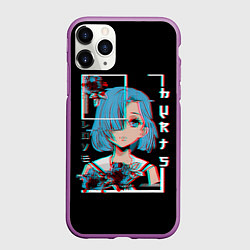 Чехол iPhone 11 Pro матовый Love Anime Girl Flowers, цвет: 3D-фиолетовый