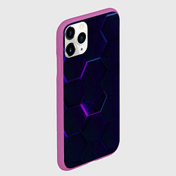 Чехол iPhone 11 Pro матовый Фигурный фиолетовый фон, цвет: 3D-фиолетовый — фото 2
