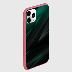 Чехол iPhone 11 Pro матовый Бирюзовый черный фон, цвет: 3D-малиновый — фото 2