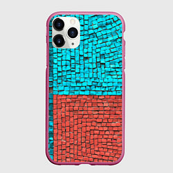 Чехол iPhone 11 Pro матовый Каменно-кирпичная броня - Оранжевый, цвет: 3D-малиновый