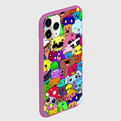 Чехол iPhone 11 Pro матовый Монстрики Nastiprazdnik, цвет: 3D-фиолетовый — фото 2