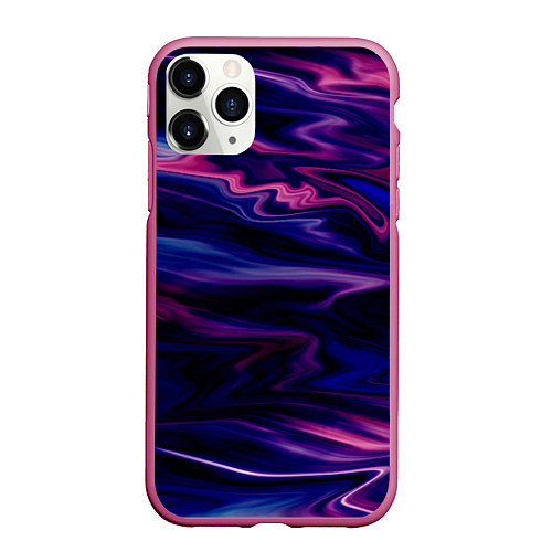 Чехол iPhone 11 Pro матовый Фиолетово-розовый абстрактный узор / 3D-Малиновый – фото 1