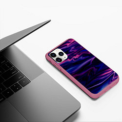 Чехол iPhone 11 Pro матовый Фиолетово-розовый абстрактный узор, цвет: 3D-малиновый — фото 2