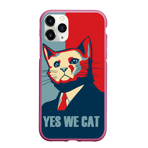 Чехол iPhone 11 Pro матовый YES WE CAN T / 3D-Малиновый – фото 1