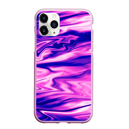Чехол iPhone 11 Pro матовый Розово-фиолетовый мраморный узор / 3D-Розовый – фото 1
