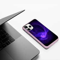 Чехол iPhone 11 Pro матовый Неоновые фракталы, цвет: 3D-розовый — фото 2