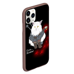 Чехол iPhone 11 Pro матовый Котьмак ГУЛИ чёрный, цвет: 3D-коричневый — фото 2