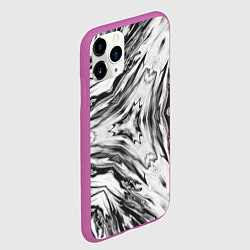 Чехол iPhone 11 Pro матовый Черно-белый абстрактный узор Трио, цвет: 3D-фиолетовый — фото 2