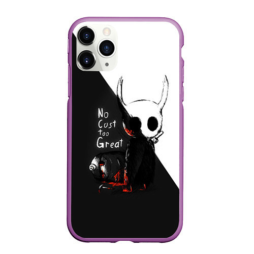 Чехол iPhone 11 Pro матовый Hollow Knight черно-белое / 3D-Фиолетовый – фото 1